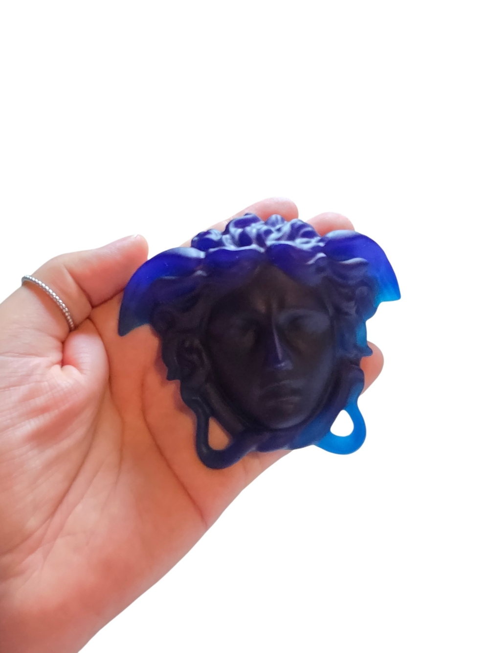 Purple/Blue Resin Versace Inspired Medusa Decor/ Paperweight - Picture 4 of 6